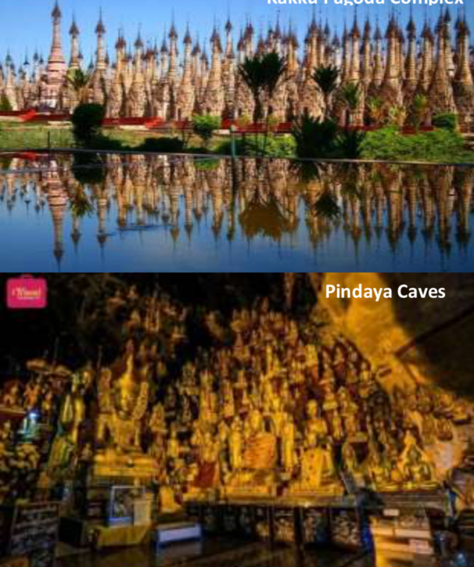 5 Days 4 Nights Yangon, Taunggyi, Pindaya Caves, Kakku Pagoda Complex, Inle Lake, Indein Village, Shwedagon Pagoda (FREE upgrade to Excellent-Cuisine Restaurants & Private Tour)