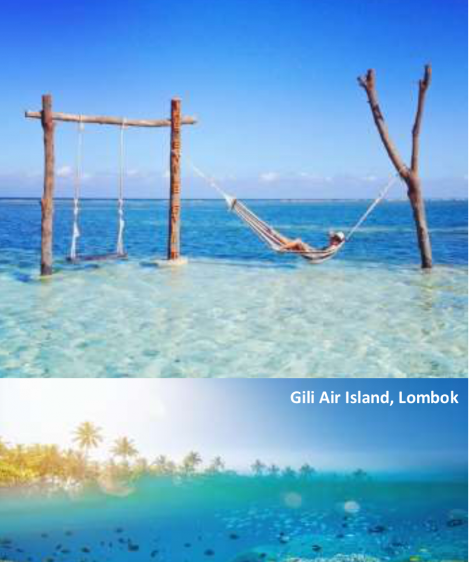 4 Days 3 Nights Lombok, Gili Trawangan Island, Gili Meno Island, Gili Air Island, Senggigi Beach, Ancient City of Mataram