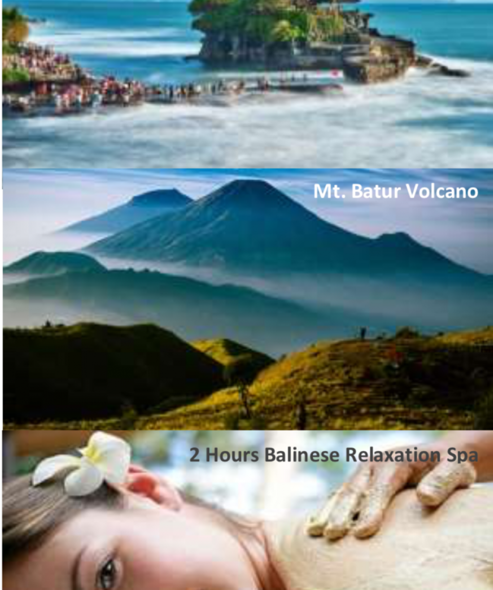 4 Days 3 Nights BALI, Uluwatu, UNESCO Jatiluwih, Tanah Lot Sunset, Mt. Batur Volcano, Kintamani Village, Ubud Handicraft Village