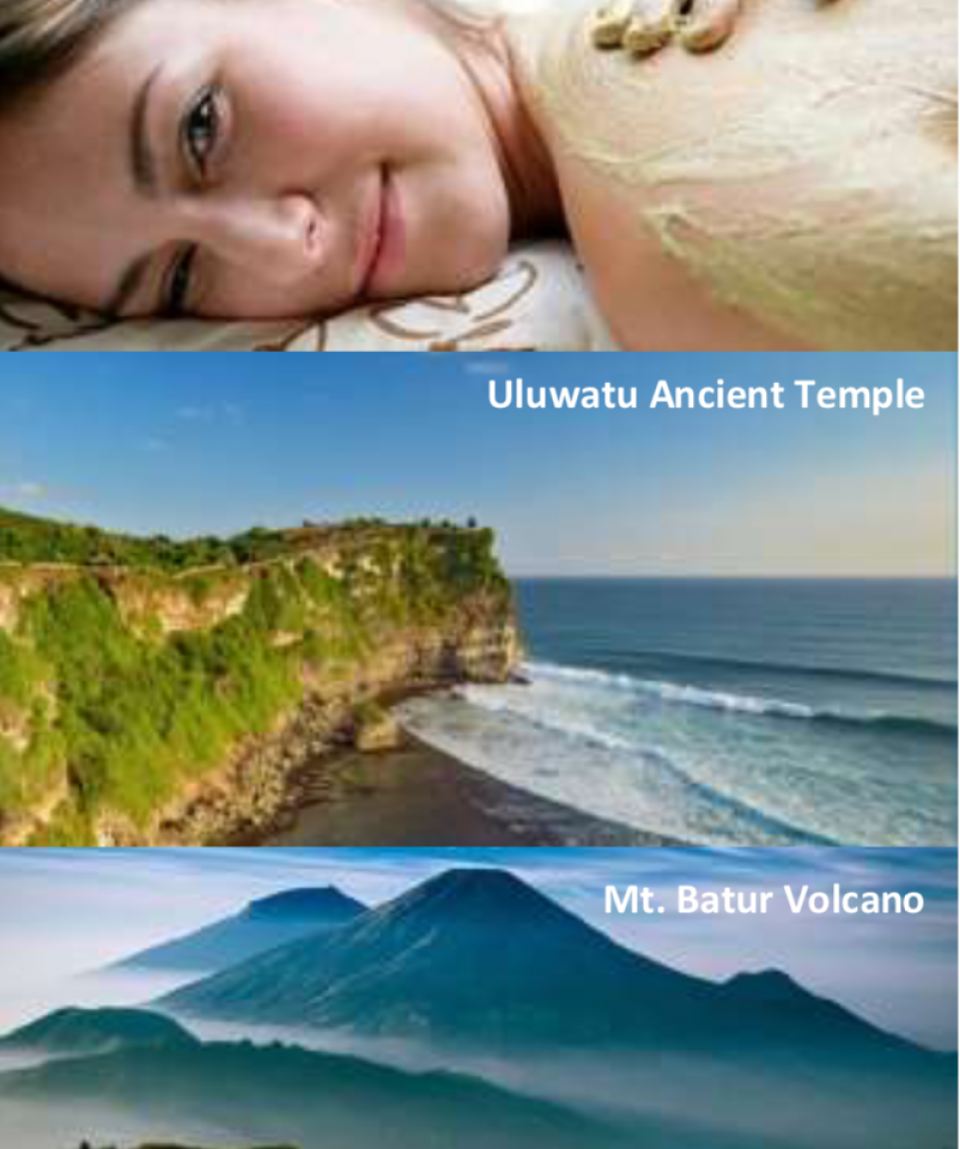 4 Days 3 Nights BALI, Uluwatu, Mt. Batur Volcano, Kintamani Village, Ubud Village, Turtle Island Hatchery Farm, Water Blow Waves