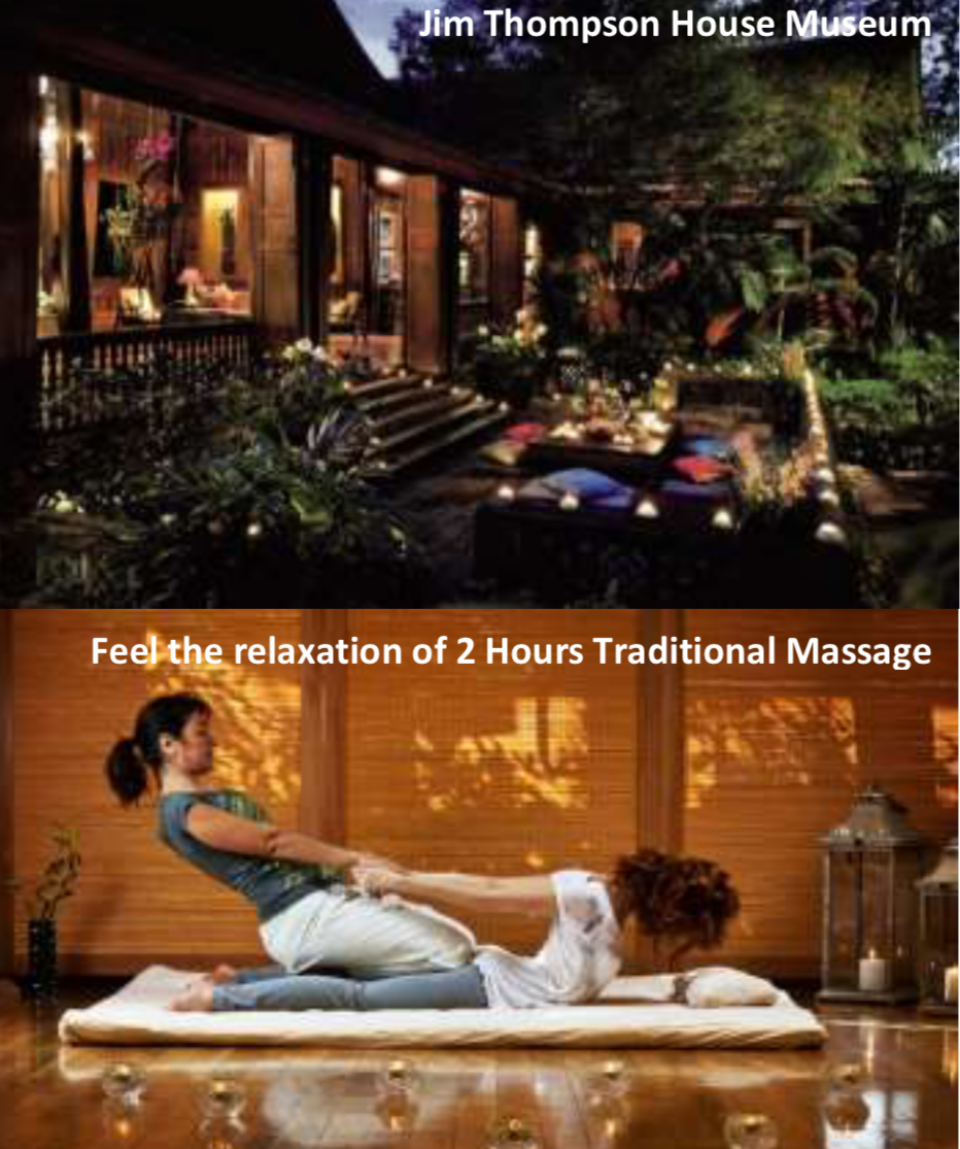 3 Days 2 Nights Bangkok Shopping Spree, Jim Thompson House (FREE 2 Hours Thai Traditional Massage at Health Land Spa)